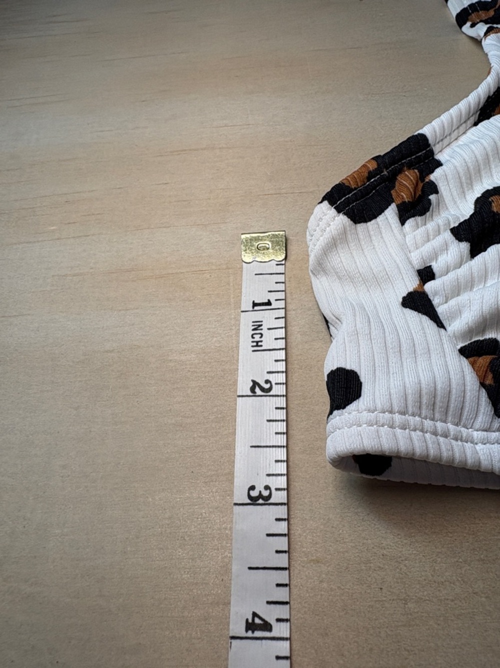 White Leopard Print Bikini Top Adjustable Straps Sz M NWOT - Picture 3 of 7